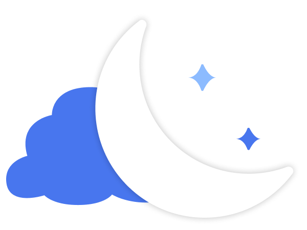 Moon, Clouds, and Stars