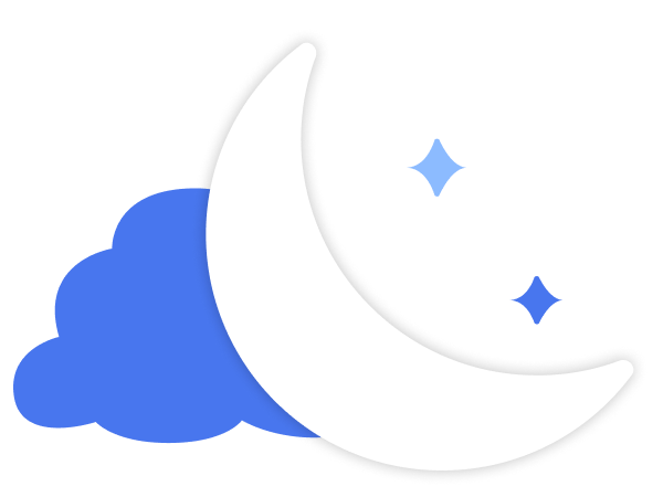 Moon, Clouds, and Stars